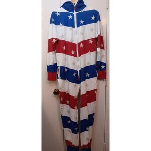 Tipsy Elves unisex romper jumpsuit M star patriotic USA kidcore cosplay comfy